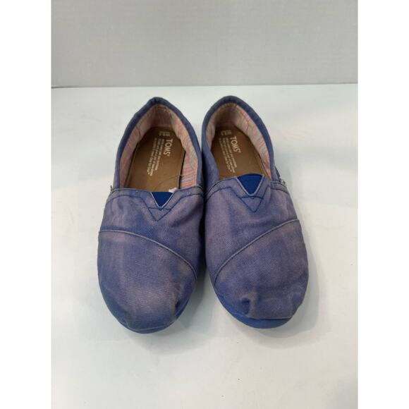 Toms Classic Alpargata Flat Shoes Blue Wash Canvas Slip On Loafer Sz 8.5 - Picture 2 of 6